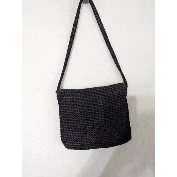 The Sak Crochet Vtge handbag Preowned Very Clean Black 9"X 7.5" Zipper Boho - Picture 7 of 7